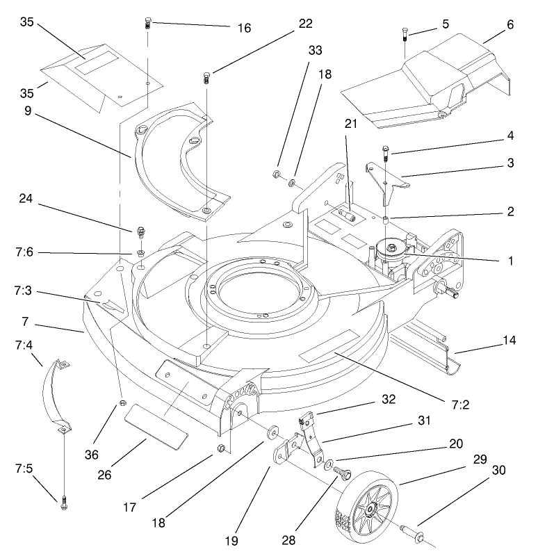 Housing Assembly Diagram and Parts List for 11003 200000001 - 200999999 Lawn Boy Lawn Mower